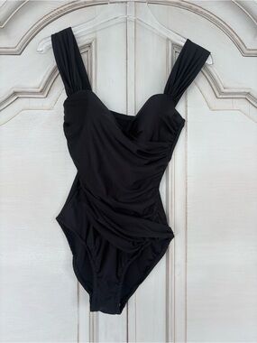 Gottex Black Ruched One-Piece Swimsuit